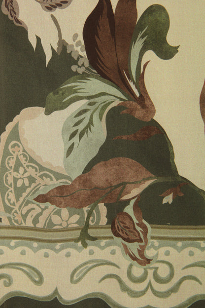 Paisley Print Batwing Silk Blouse