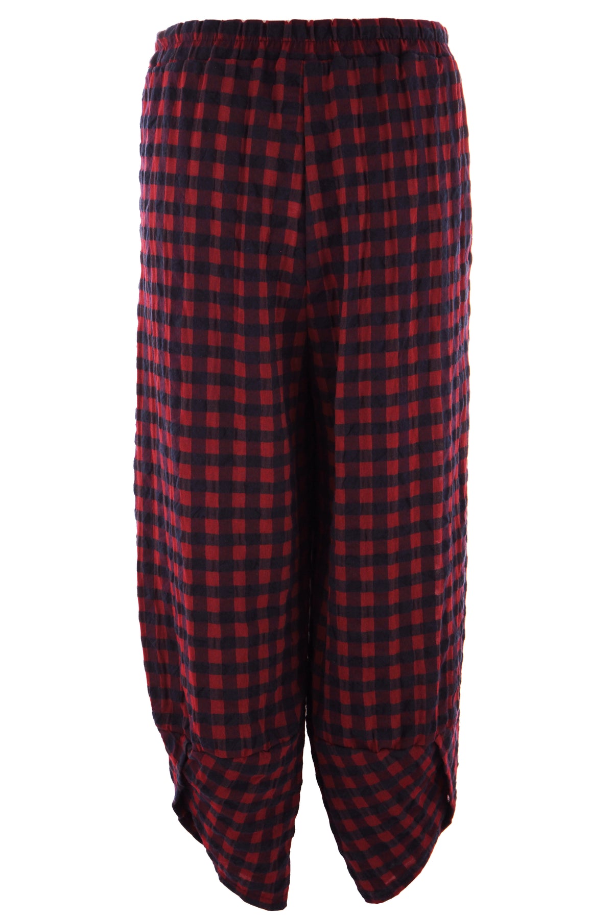 2 Pocket Tulip Ankle Barrel Leg Check Trouser