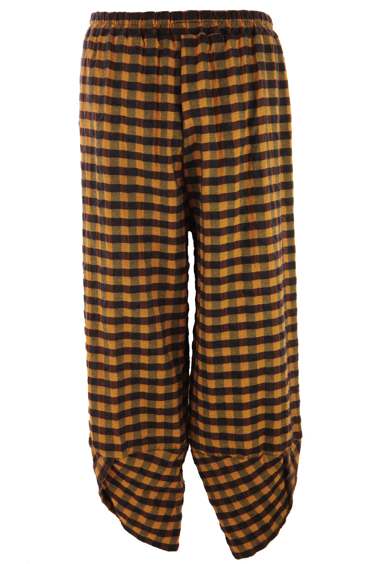 2 Pocket Tulip Ankle Barrel Leg Check Trouser