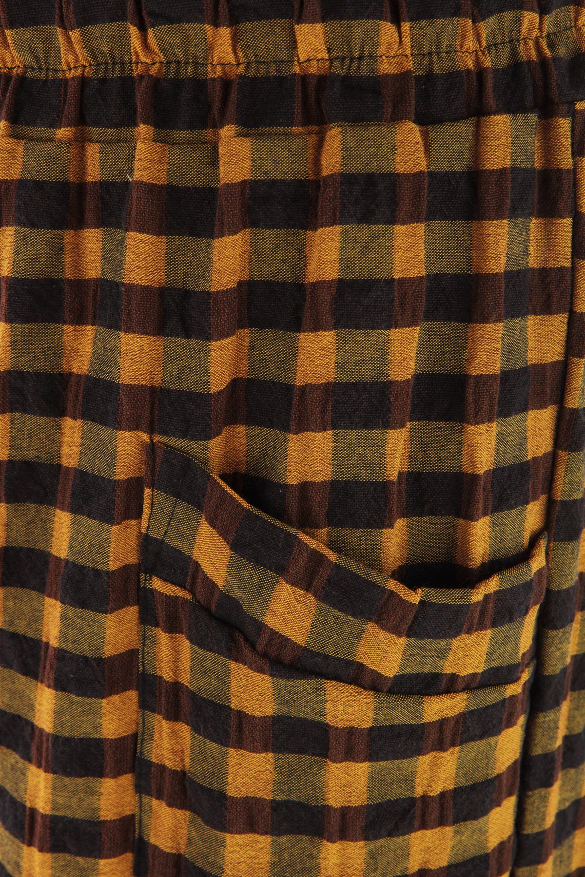 2 Pocket Tulip Ankle Barrel Leg Check Trouser