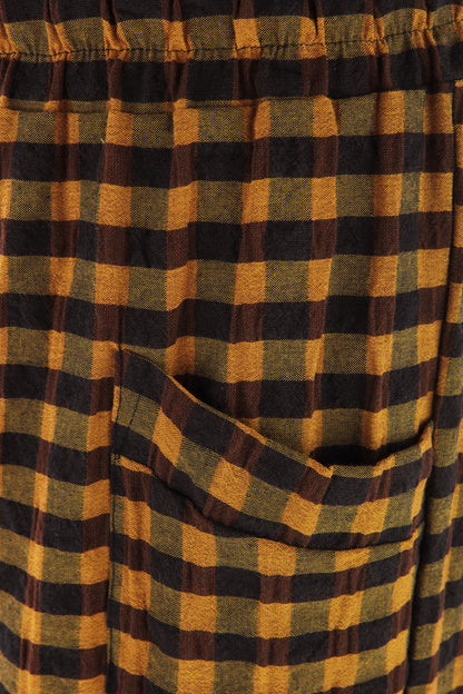 2 Pocket Tulip Ankle Barrel Leg Check Trouser