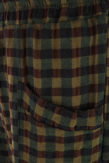2 Pocket Tulip Ankle Barrel Leg Check Trouser