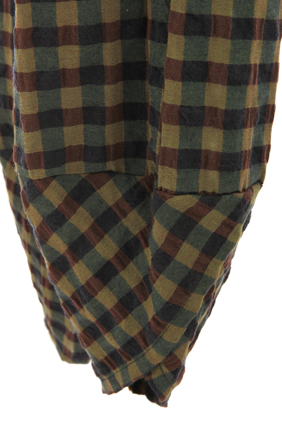 2 Pocket Tulip Ankle Barrel Leg Check Trouser
