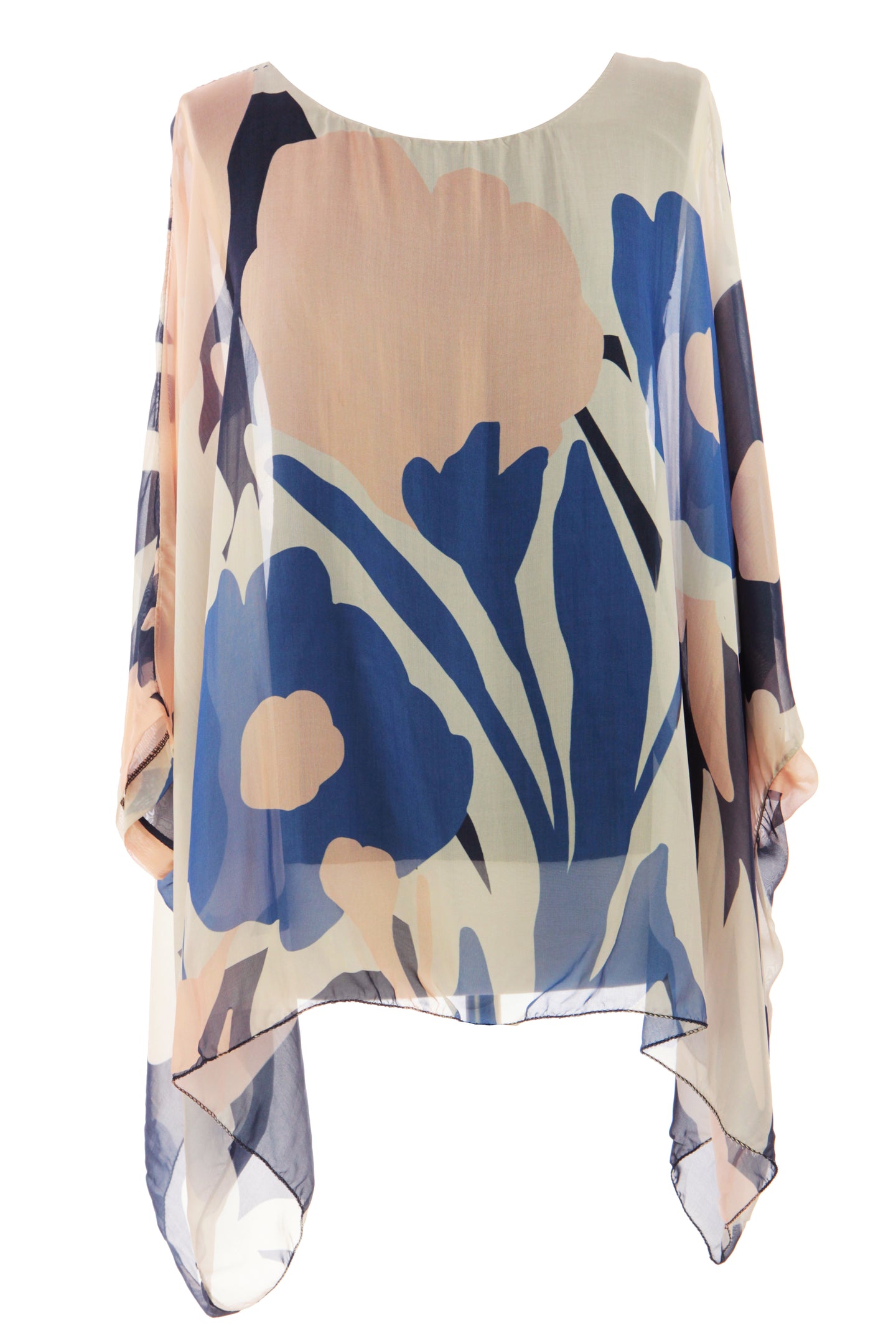 Abstract Floral Silk Top