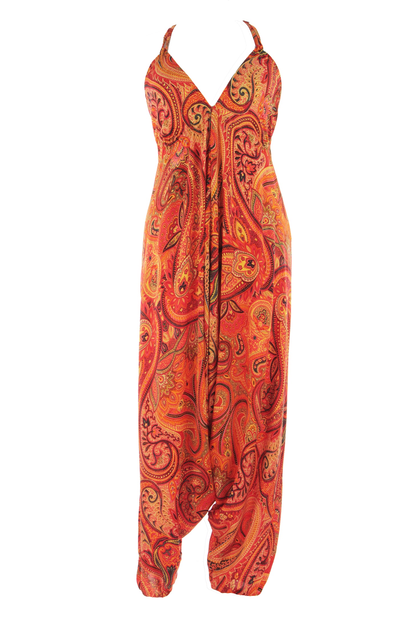Paisley Print Silk Jumpsuit