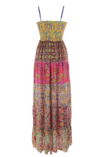 Load image into Gallery viewer, Strappy Patch Print Silk Midi
