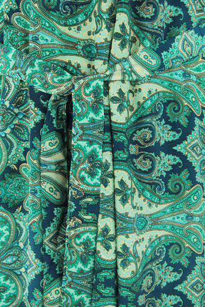 Strappy Paisley Print Silk Jumpsuit