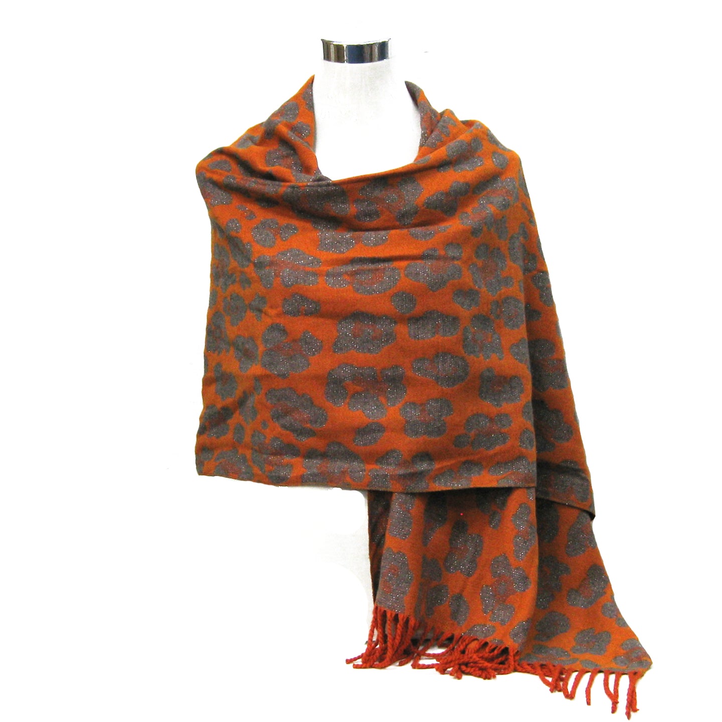 Ladies Women Glitter Leopard Print Cashmere Wool Head Neck Scarf Texture Online