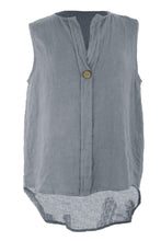 Load image into Gallery viewer, Sleeveless Button Detail Linen Top

