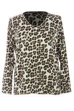 Load image into Gallery viewer, V Neck Leopard Print Fine Knit Jumper
