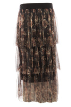 Load image into Gallery viewer, Printed Tiered Tulle Skirt
