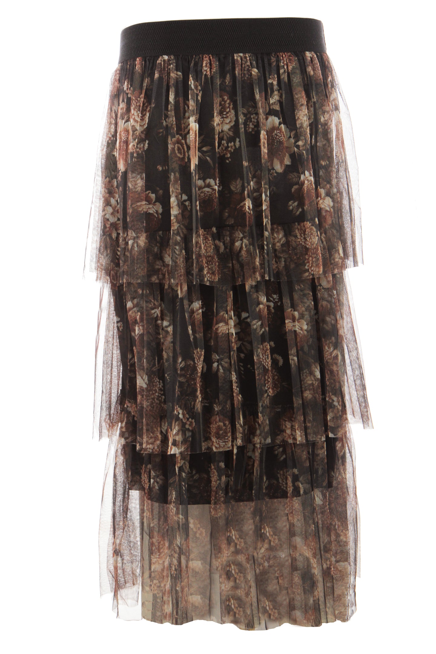 Printed Tiered Tulle Skirt