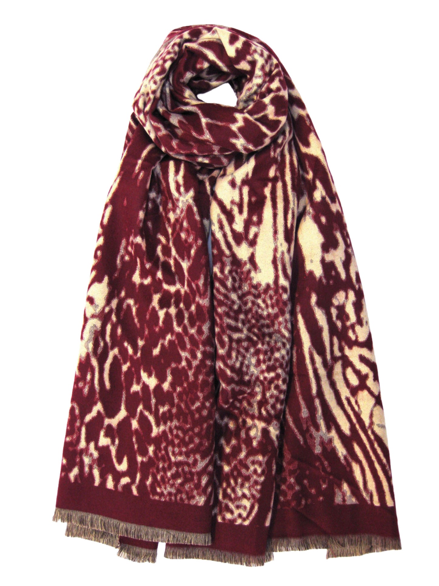 Abstract Leopard Print Cashmere Scarf