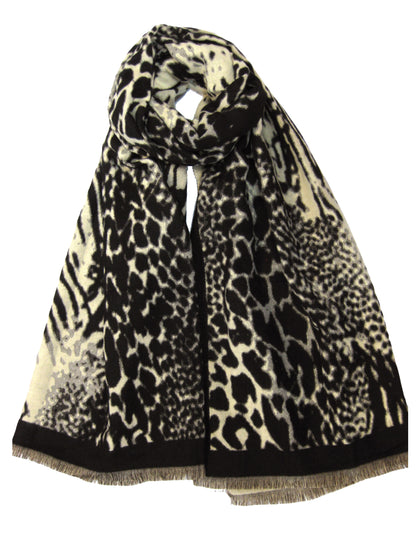 Abstract Leopard Print Cashmere Scarf