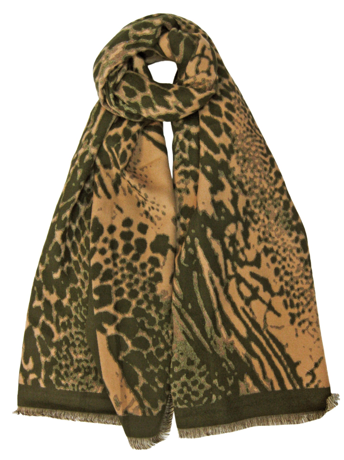 Abstract Leopard Print Cashmere Scarf