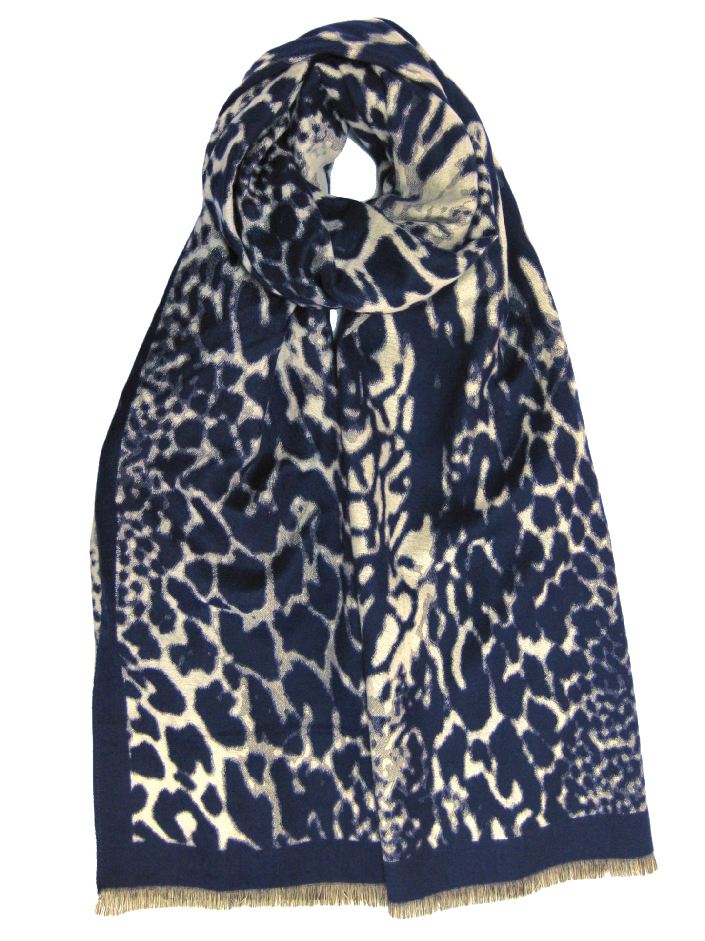 Abstract Leopard Print Cashmere Scarf