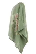 Load image into Gallery viewer, Floral Print Batwing Linen Kaftan
