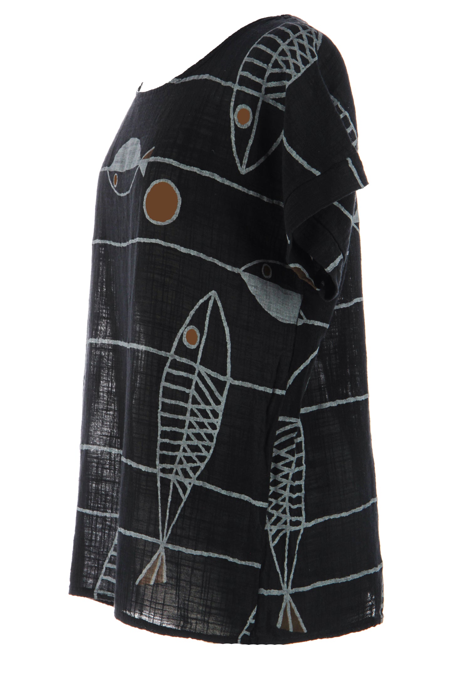 Fish Print Cotton Top