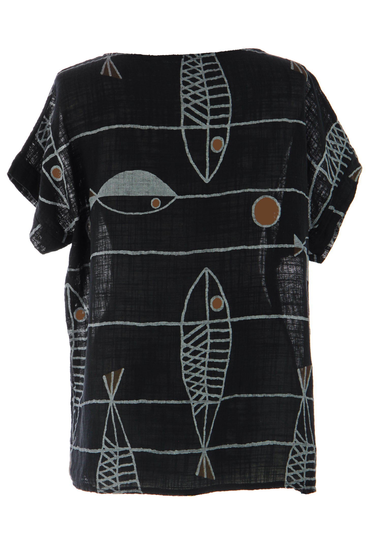 Fish Print Cotton Top