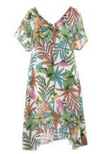 Load image into Gallery viewer, Tropical Print Linen Dress
