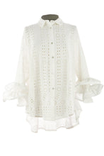 Load image into Gallery viewer, Frill Cuff Broderie Anglaise Shirt
