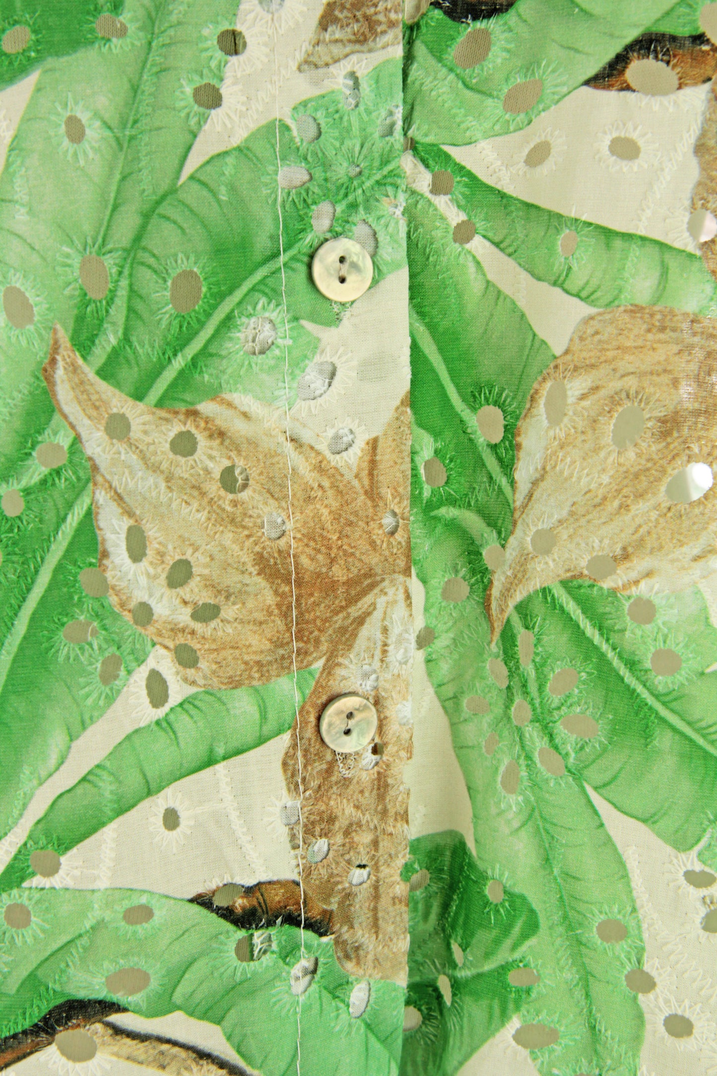 Tropical Print Broderie Anglaise Dress