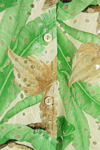 Tropical Print Broderie Anglaise Dress