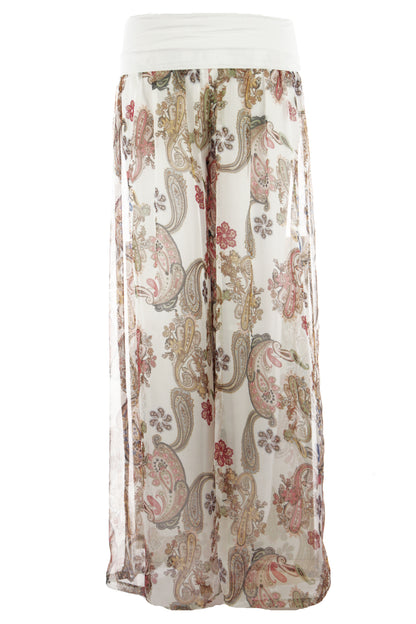 Paisley Print Chiffon Trouser