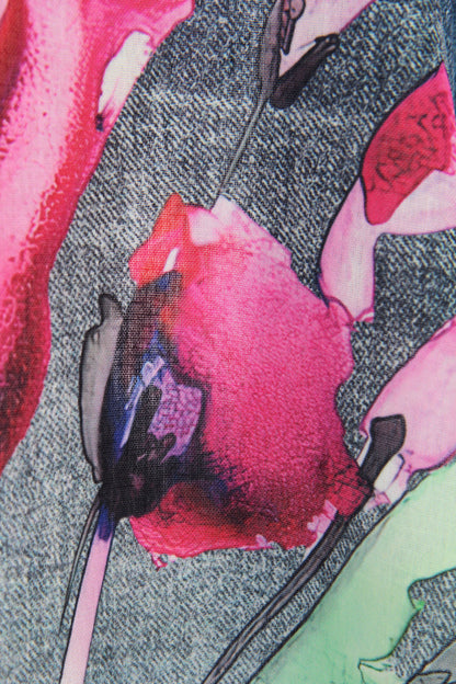 Watercolour Floral Denim Look Shirt