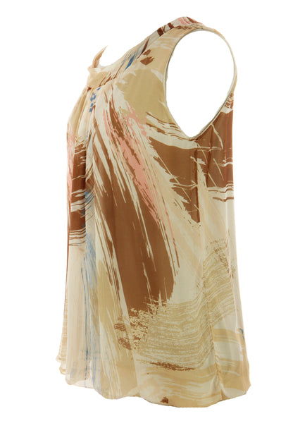 Printed Puffball Silk Vest