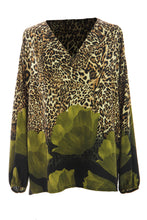 Load image into Gallery viewer, Leopard Floral Print Blouse
