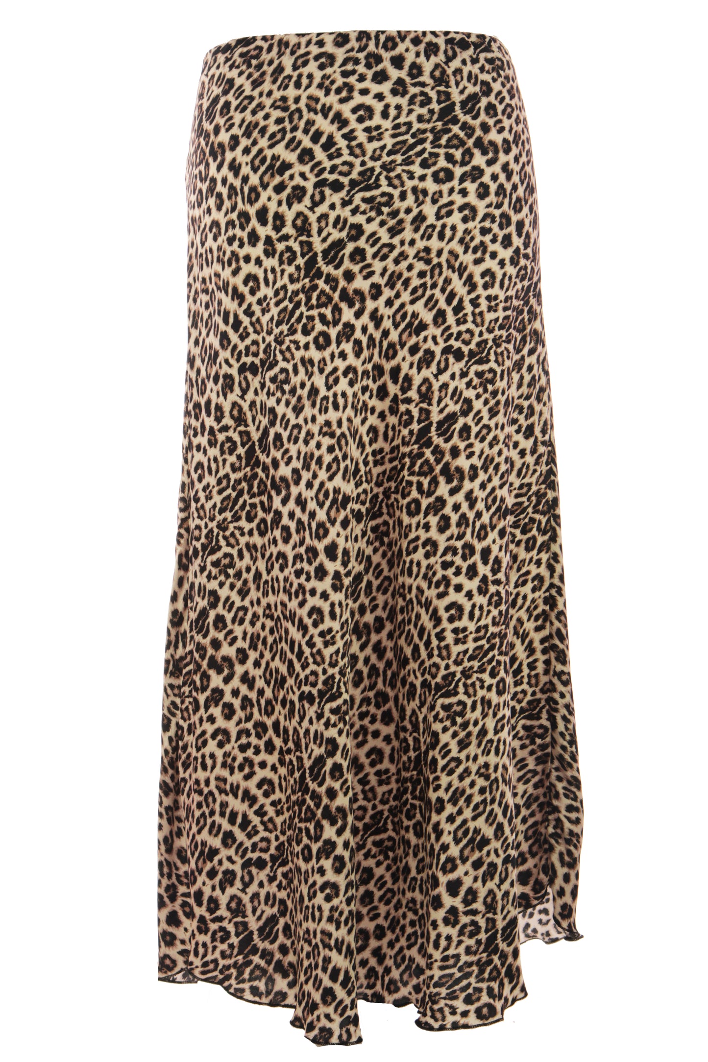 Leopard Print Silk Skirt