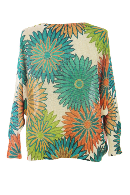 Floral Print Fine Knit Jumper