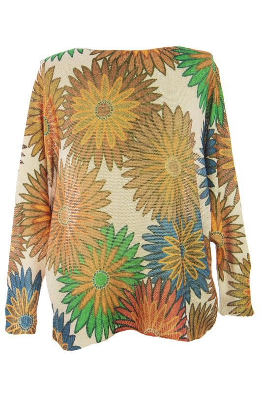 Floral Print Fine Knit Jumper