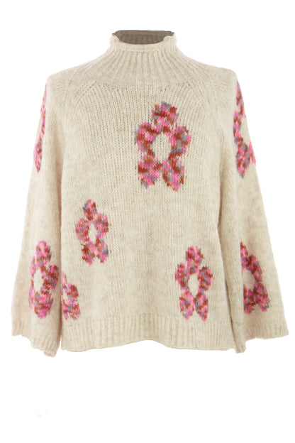 Flower Wool Knit Jumper