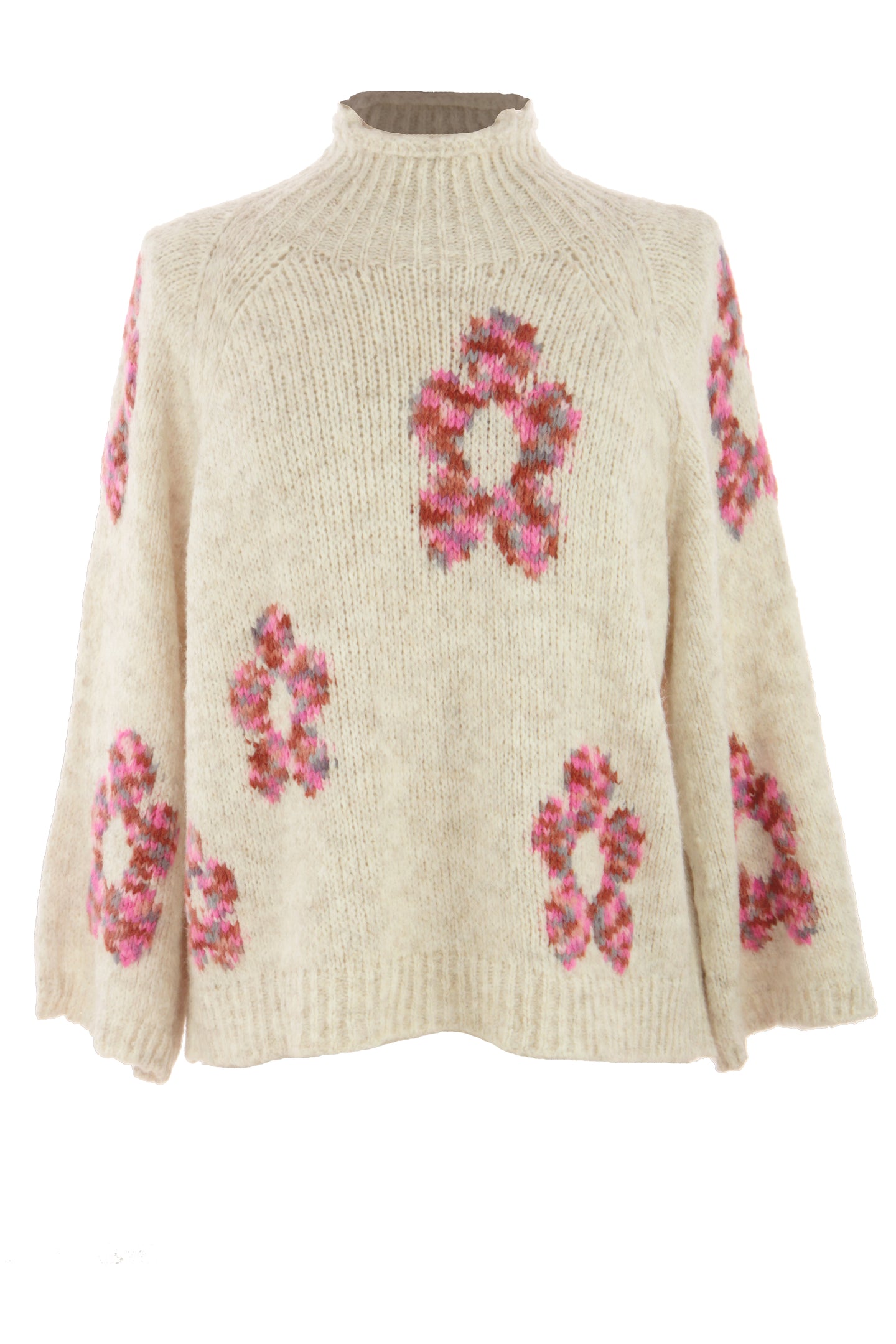 Flower Pattern Wool Knit Jumper
