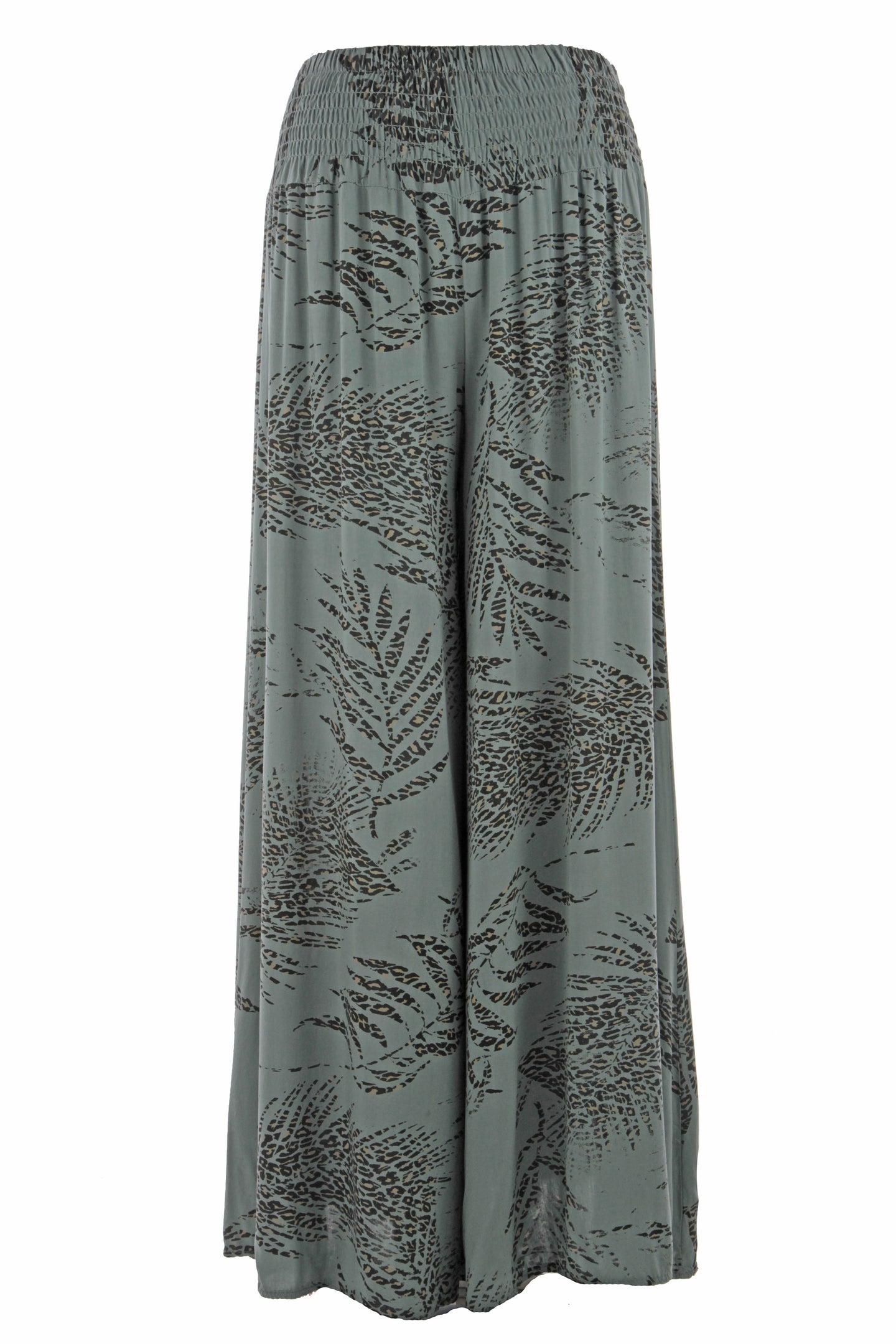 Leaf Leopard Print Palazzo Trouser