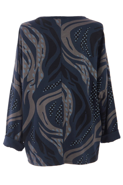 3 Button Printed Top