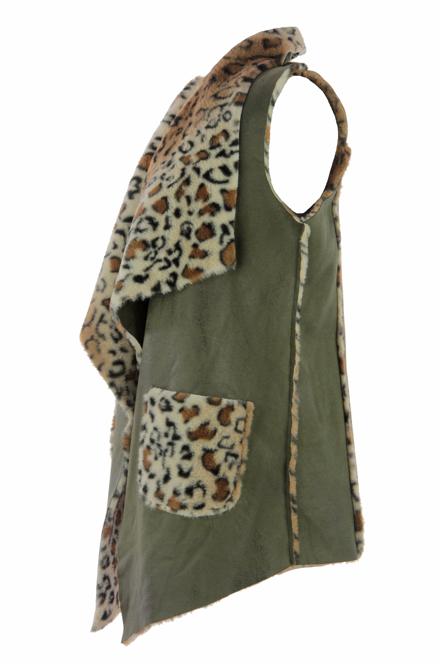 Faux Suede Leopard Gilet