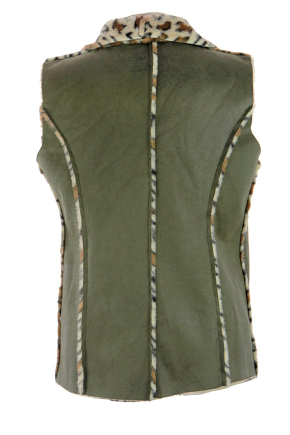 Faux Suede Leopard Gilet