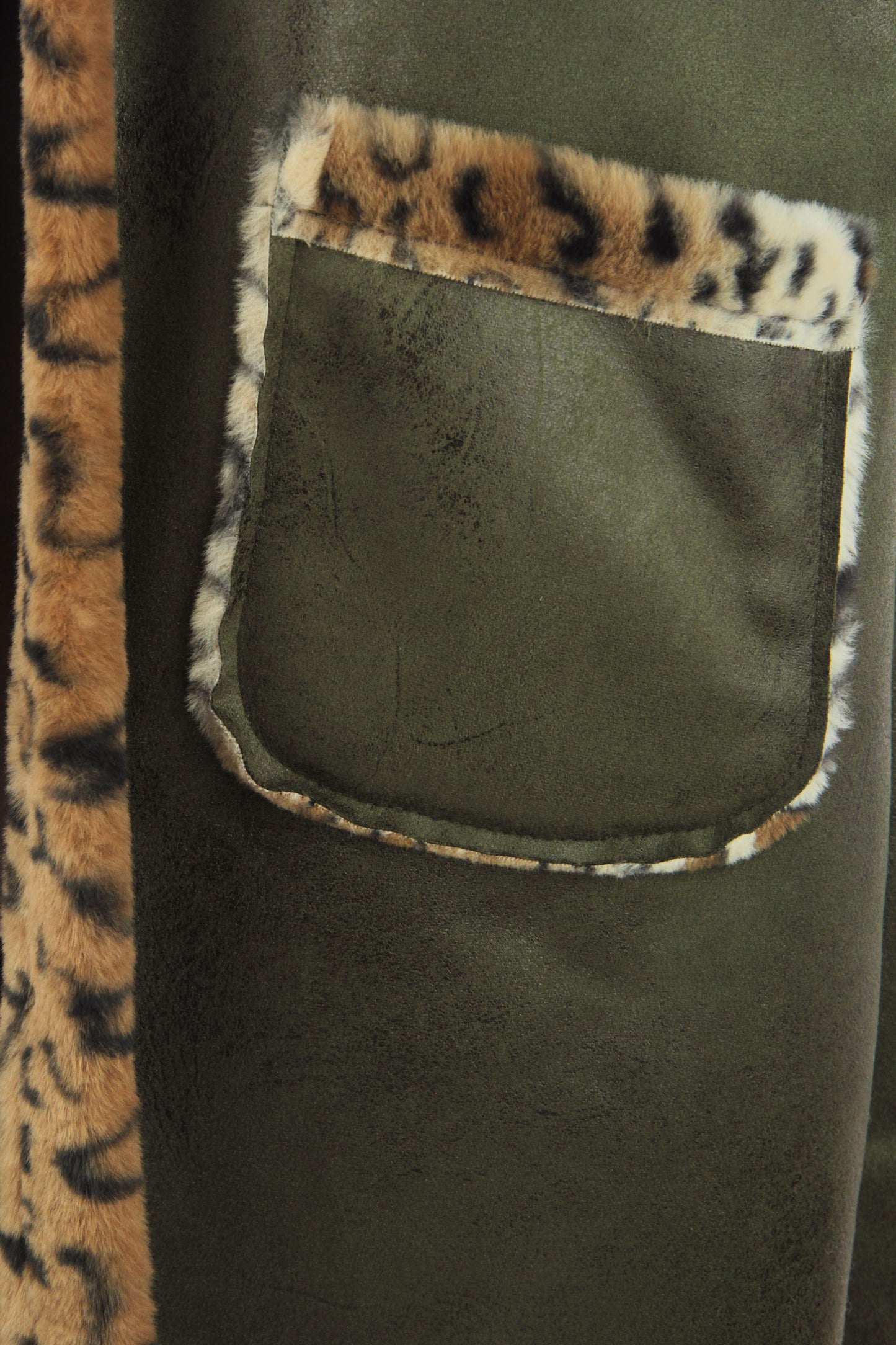 Faux Suede Leopard Longline Gilet