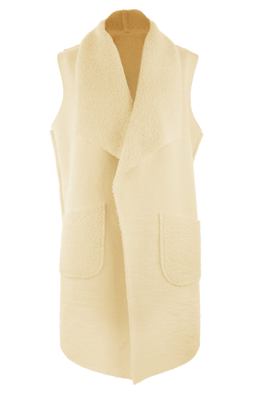Waterfall Faux Suede Gilet