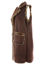 Load image into Gallery viewer, Faux Suede Leopard Longline Gilet
