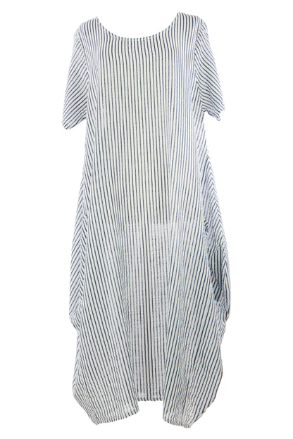 Stripe 2 Pocket Tulip Midi