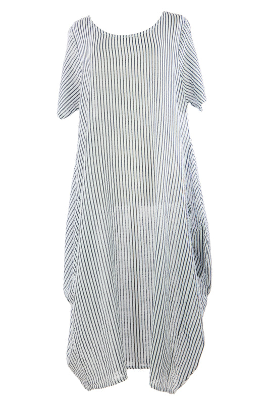 Stripe 2 Pocket Tulip Midi