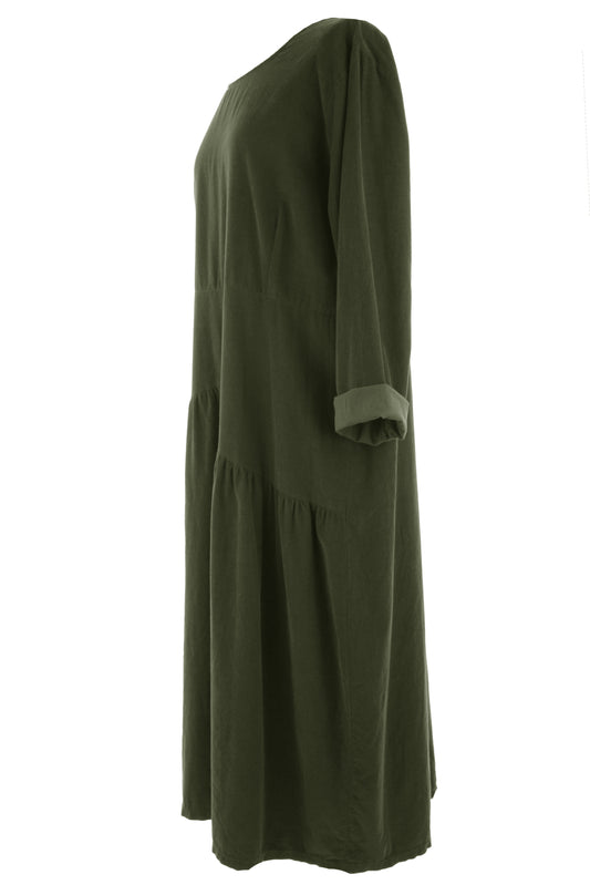 Pleat Panel Detail Corduroy Midi