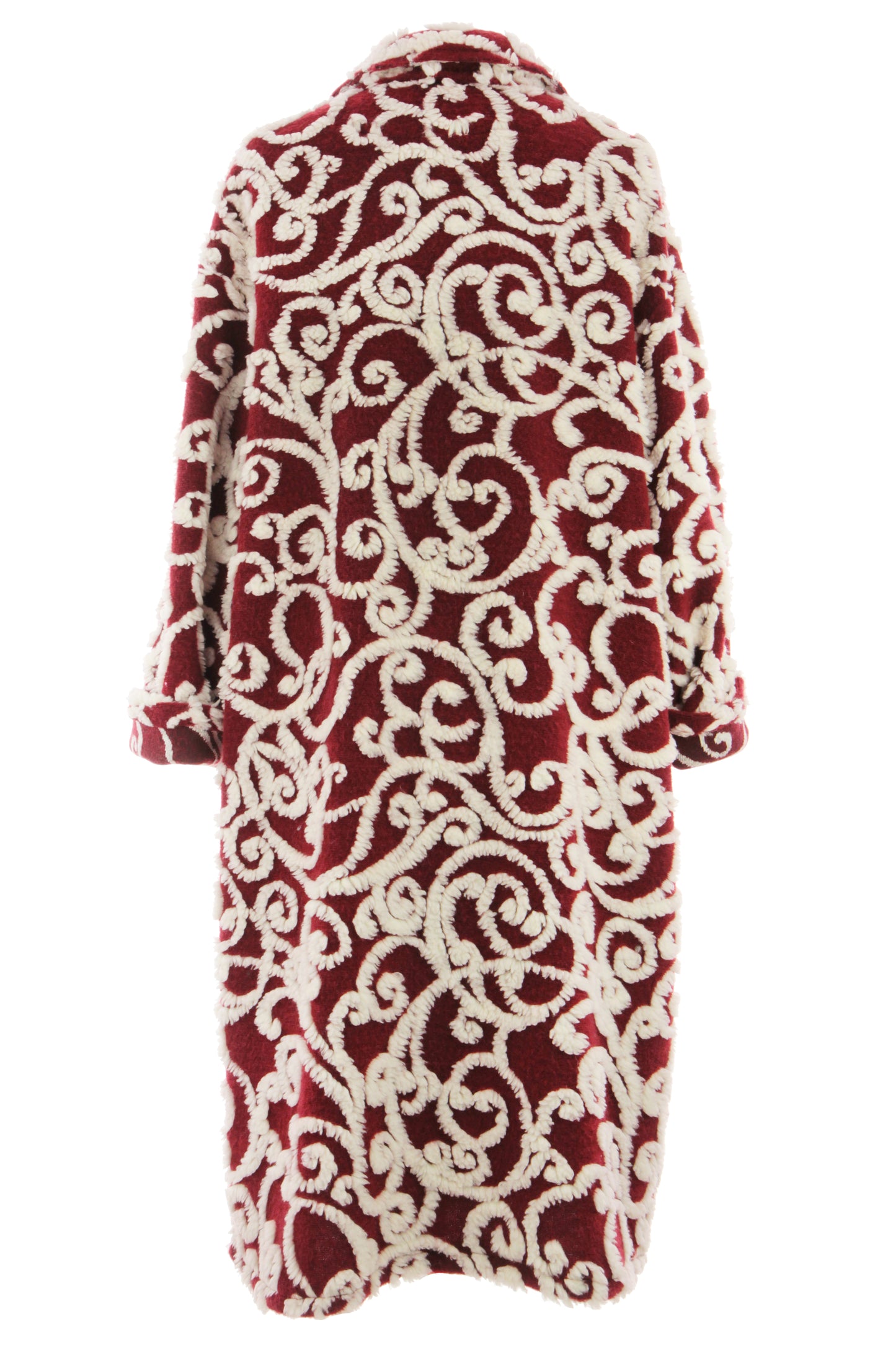 Swirl Pattern Wool Coat