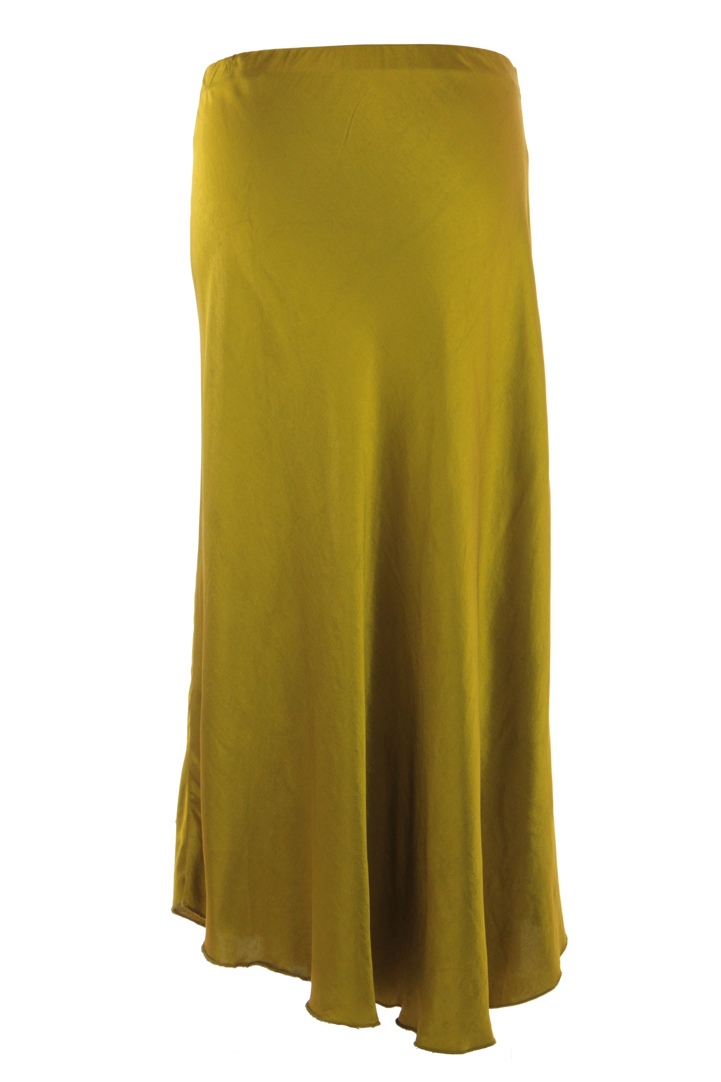 Bias Cut Silk Satin Midi Skirt