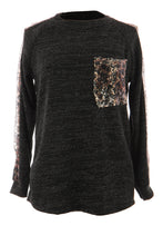 Load image into Gallery viewer, Leopard Sequin Trim Lurex Knit Jumper
