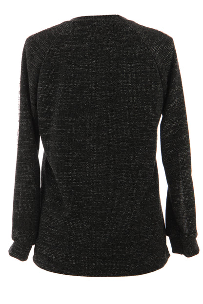 Leopard Sequin Trim Lurex Knit Jumper